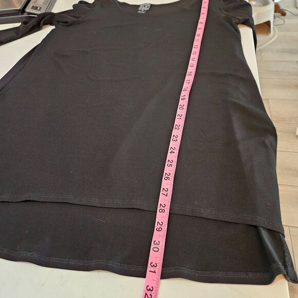 Clara Sunwoo Tunic Top Medium Cold Shoulder Black Office Party - Picture 7 of 9